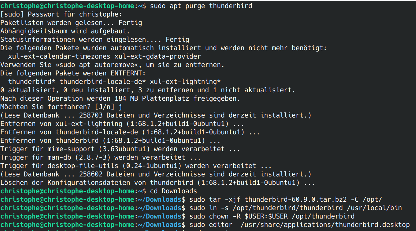 Thunderbird Filelink Nextcloud